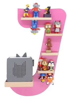 Obrázek produktu pro Dřevěná polička písmeno J pro figurky Toniebox Tonies