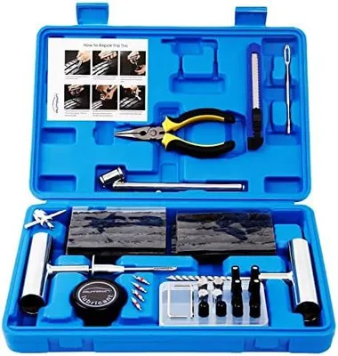 Produktbild von Reifenreparaturset 68-teiliges Reifenreparaturset Auto, Autoreifen Reparaturset Universal-Reifenreparaturwerkzeuge zur Reparatur von Pannen und Steckern, Flats Patch-Set für Auto