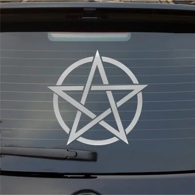 Produktbild von Heckscheibenaufkleber Pentagram Druidenfuß Gothic 54x51 cm Silber Auto Aufkleber Sticker
