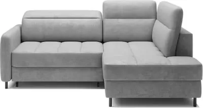 Produktbild von ELTAP Ecksofa Barea in Grau mit Schlaffunktion, Bettkasten und verstellbaren Kopfstützen, L-Form, rechts