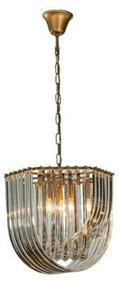 Produktbild von Casa Padrino Luxus Kronleuchter Gold Ø 41 x H. 40 cm - Kristall Lüster mit gebogenen Glasstäben