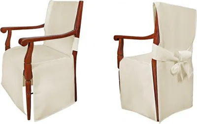 Produktbild von TexDeko Universal Stuhlhussen - Modell Monaco für Stühle mit Armlehne - Creme