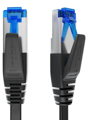 Productafbeelding van KabelDirekt – Cat-7 platte kabel – 1,5 meter – 10 Gigabit, RJ45, zwart