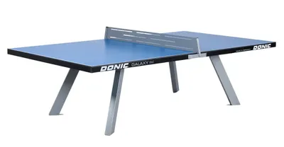 Produktbild von Wetterfeste DONIC Tischtennisplatte Galaxy Outdoor, blau inklusive Tischtennisnetz, für Schulen, Schwimmbäder, Jugend- und Freizeitzentren, Gärten