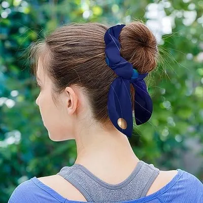 Produktbild von 6 Haargummis mit Schleife – Sternenhimmel und Weltraumplaneten, elastische Schal-Scrunchies für Pferdeschwänze, für Frauen, Teenager und Mädchen