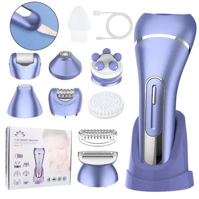 Produktbild von 7 in 1 Epilierer Damen, Elektrischer Rasierer Frauen mit LED, Bikini Trimmer Intimrasierer Nass Trocken
