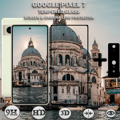 Produktbild von Google Pixel 7 Displayschutzfolie und Objektivschutz aus gehärtetem Glas 9H