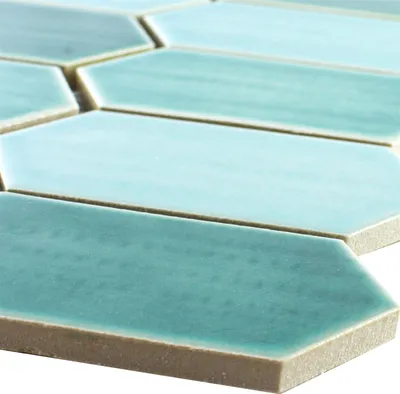 Produktbild von Keramik Mosaikfliesen McCook Hexagon Lang Türkis Grün