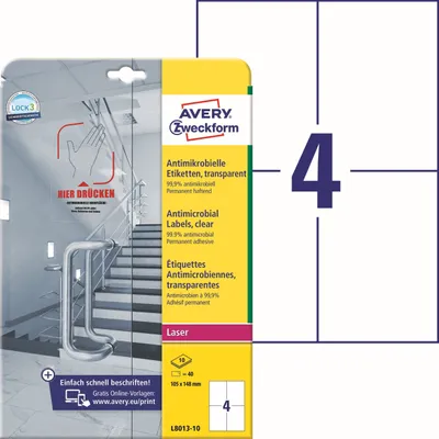 Imagen del producto de AVERY Zweckform L8013-10, etiquetas antimicrobianas, 105 x 148 mm