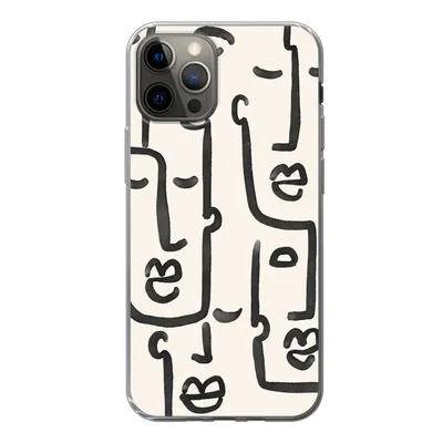 Produktbild von MuchoWow® Handyhülle Schutzhülle Hülle für iPhone 13 Pro Muster - Abstrakt - Linienkunst Silikon Softcase Handy Hülle - Handy-Tasche