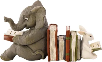 Obrázek produktu pro Slon a králík Socha Bookend Figurky Ornamenty Resin Zvířecí figurky Dekorace pro domácí dekorace