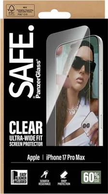 Immagine prodotto di PanzerGlass SAFE. by ® Screen Protector iPhone 17 Pro Max | Ultra-Wide Fit w. EasyAligner