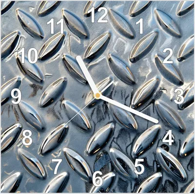 Produktbild von Wanduhr aus Glas mit Motiv Riffelblechmuster- 30 x 30 cm - inkl. Aufhängesystem