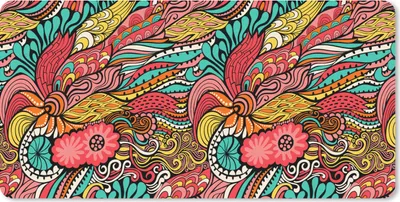 Produktbild von MuchoWow® Schreibtischunterlage Bohème - Muster - Blumen 80x40 cm - XXL Mauspad - Gaming Mauspad
