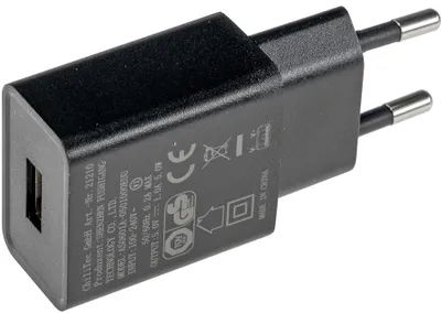 Produktbild von Stecker-Netzteil mit USB CTN-0510 Ein 110-240V Aus 5V= 1A 5W schwarz