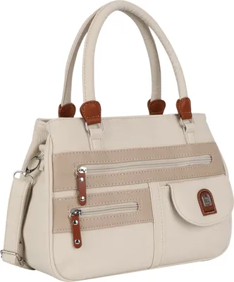 Produktbild von Damen Tasche Schultertasche Henkeltasche Handtasche Leder Optik BEIGE-TAN (15109)
