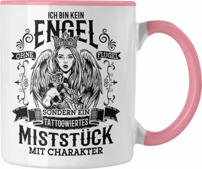 Produktbild von Trendation - Tattoo Tasse Spruch Tätowiererin Geschenk Frauen Geschenkidee (Rosa)