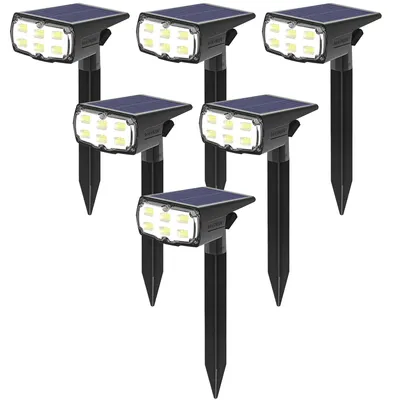 4er-Set Solar-LED-Außenleuchten, 860 lm, IP67, 36 LEDs
