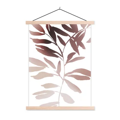 Produktbild von MuchoWow® Textilposter Blättern - Design - Abstrakt 120x160 cm mit holzfarbenen Rahmen - Plakatkarton