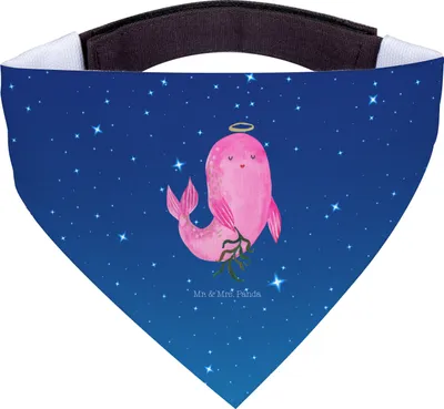 Produktbild von Mr. & Mrs. Panda Halstuch Sternzeichen Jungfrau - Sternenhimmel Blau - Geschenk, Jungfer, Hund, Hunde, Meerjungfrau, Hundehalstuch, Geburtstag August, Hunde-Halstuch