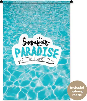 Produktbild von MuchoWow® Wandteppich Wandbehang Sommer - Zitat - Meer 90x135 cm Tapisserie Dekoration Wandtuch - Baumwolle - Wandskulptur