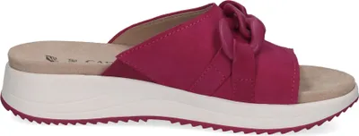 Produktbild von Caprice Damen Pantolette Leder Zierkette 9-27204-42, Größe:38 EU, Farbe:Pink