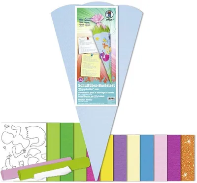 Produktbild von Schultüten-Bastelset "Meerjungfrau", 6-eckig, 68 cm, Menge: 1 (Neu)