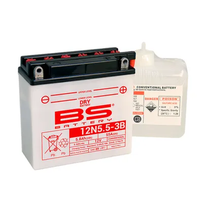 Obrázok produktu pre Bs Battery 12n5.5-3b Olovená batéria s otvoreným elektrolytom Priehľadná  Priehľadná Jedna veľkosť