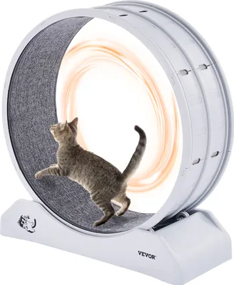 Produktbild von VEVOR Katzenlaufrad, 80x34x85 cm, Laufrad für große Katzen, leiser Lauf, geeignet für Katzen bis 4 kg, Katzenlaufrad für Gewichtsverlust und Gesundheit, weiß
