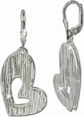 Produktbild von SilberDream Ohrhänger für Damen 925 Silber silber Doppelherz Ohrringe SDO324