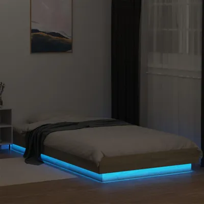Zdjęcie produktu dla vidaXL Rama łóżka z LED dąb sonoma 100x200 cm materiał drewnopochodny