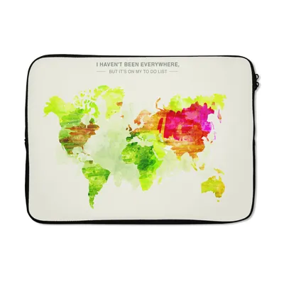 Produktbild von MuchoWow® Laptop Hülle 14 ZollWeltkarte - Farben - Farbe Laptoptasche - Laptoptasche - Stoßsicher - Schutzhaube