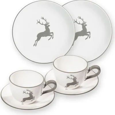 Immagine prodotto di Vetroceramica Gmundner Cervo grigio, colazione per 2 tazze