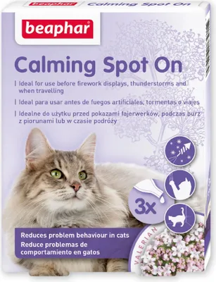 Productafbeelding van Beaphar No Stress Spot On, voor katten, vloeistof, 3 stuks, pipet, extract van valeriaanwortel, verpakking