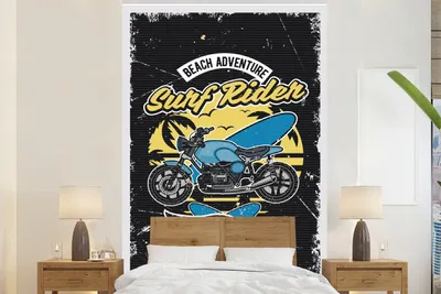 Obrázok produktu pre MuchoWow® Fototapety pre obývaciu izbu alebo spálňu tapety vinylové motív tapety Vintage - Motocykel - Dizajn 180x280cm