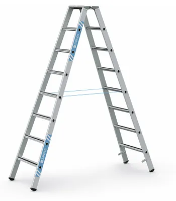 Produktbild von Zarges gebördelte Stehleiter, eloxiert Saferstep B 2x8 Stufen