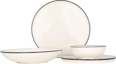 Immagine prodotto di Set di stoviglie Bonna  - Linea Black - 24 pezzi - 6 persone - Porcellana