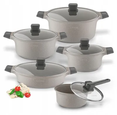 Produktbild von Starke Pro Stoneware Marble Induktions-Kochtopfset 10 Teile