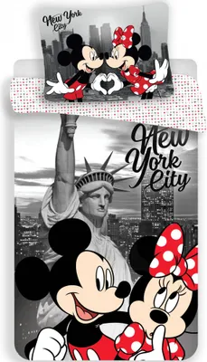 Produktbild von Minni und Mickey Maus in New York Disney - Bettwäsche  - Set 140x200 und 70x90