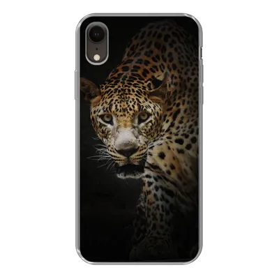 Produktbild von MuchoWow® Handyhülle Schutzhülle Hülle für iPhone XR Leopard - Wilde Tiere - Licht Silikon Softcase Handy Hülle - Schutzdeckel