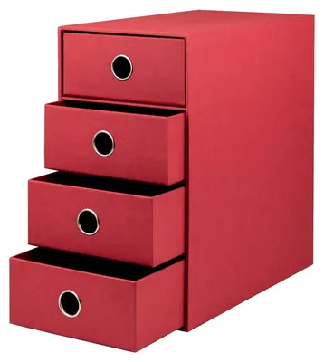 Produktbild von RÖSSLER Schubladenbox S.O.H.O. rot 4 Stück