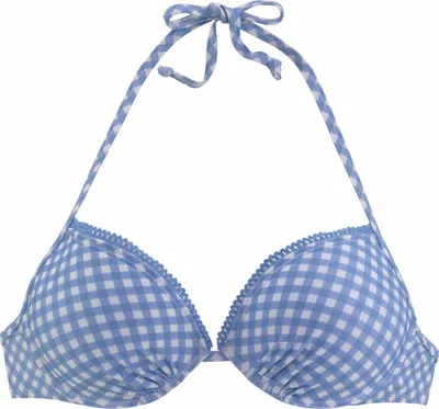 Produktbild von Buffalo Push-Up-Bikini-Top Karo hellblau-kariert Größe 38 Cup B