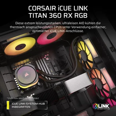 Image de CORSAIR WAK iCUE LINK TITAN 360 RX RGB AIO 360mm