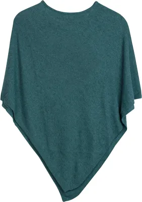 Produktbild von styleBREAKER Damen Feinstrick Poncho Italy | Asymmetrisches Strick Cape mit Kaschmir | Ärmelloser Wollmix Umhang