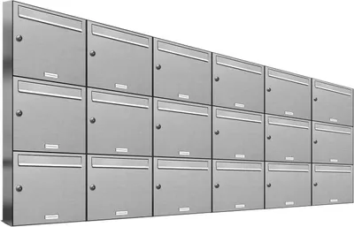 Produktbild von 18er Edelstahl Briefkasten Anlage 18 Fach Wandbriefkasten Postkasten
