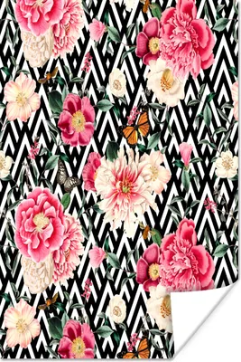 Produktbild von MuchoWow® Poster Blumen - Muster - Abstrakt 40x60 cm - Plakate für die Wand - Poster Babyzimmer