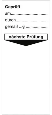 Produktbild von Dreifke® Aufkleber Grundplakette Gepr. am durch gemäß § nächste Prüfung, Foli...