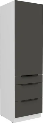 Obrázok produktu pre Potravinová skriňa so šuplíkmi LUNARA - šírka 60 cm, grafit / biela