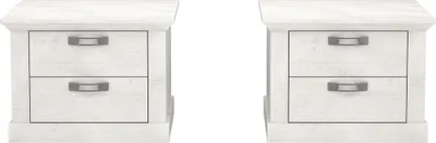 Produktbild von Nachttisch >KASHMIR< (2er-Set) in Pinie Weiss - 67,2x48,9x45,1cm (BxHxT)