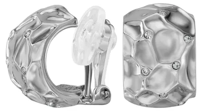 Productafbeelding van Reisclipjes - Dames - Zilverkleurig - Kristallen - Honingraatstructuur - Platina